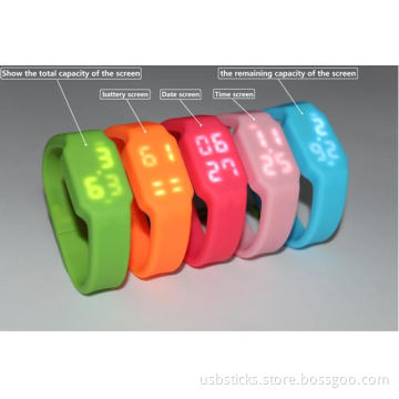 LED Watch usb wristband memory stick with multifunction